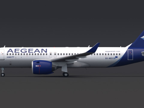 Aegean Airlines A320 Airbus NEO 3D मॉडल