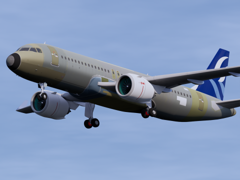 Aegean Airbus A320neo Unpainted 3D Model