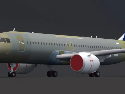 Aegean Airbus A320neo Unpainted 3D Model