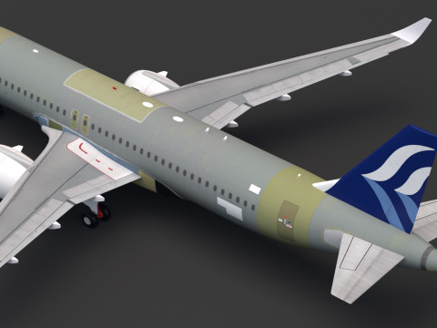 Aegean Airbus A320neo Unpainted 3D Model