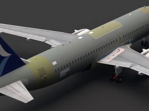 Aegean Airbus A320neo Unpainted 3D Model