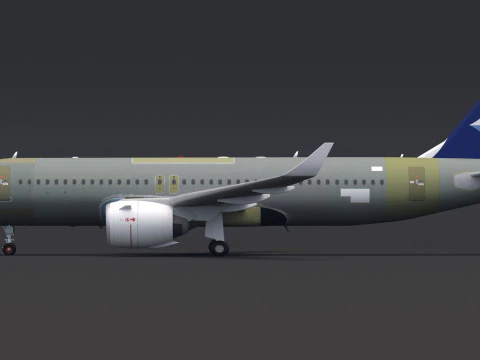 Aegean Airbus A320neo Unpainted 3D Model
