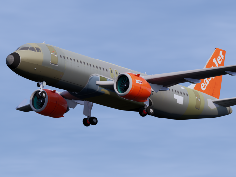 EasyJet A320 Unpainted 3D Model