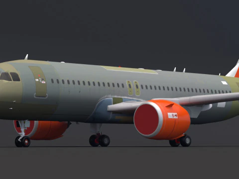 EasyJet A320 Unpainted 3D Model