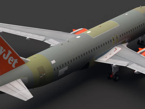 EasyJet A320 Unpainted 3D Model