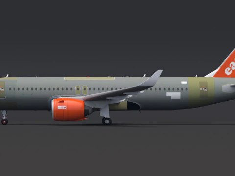 EasyJet A320 Unpainted 3D Model