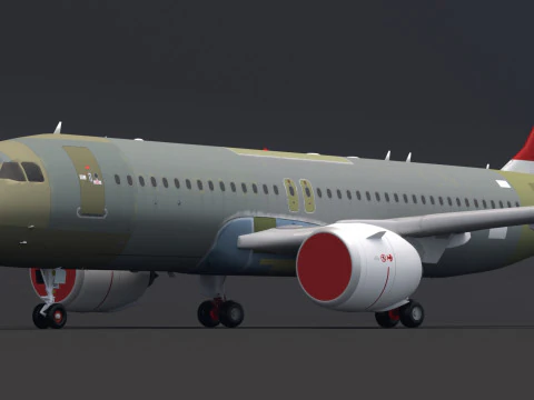 Swiss Air A320 Unpainted 3D Model