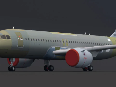 Qatar Airways A320 Unpainted 3D Model