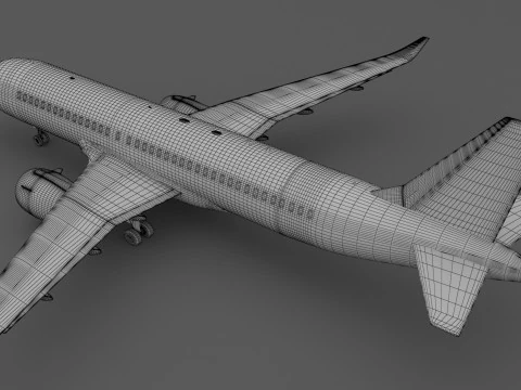 Qatar Airways A320 Unpainted 3D Model