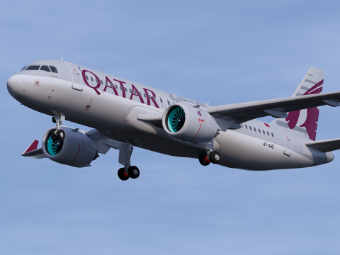 Qatar Airways A320 Airbus NEO 3D Model