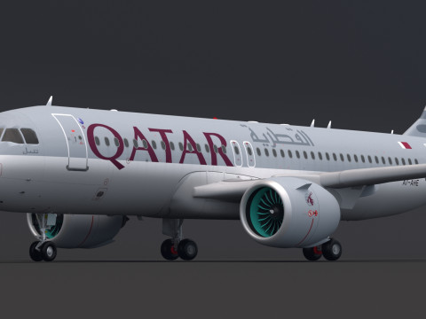 Qatar Airways A320 Airbus NEO 3D Модель