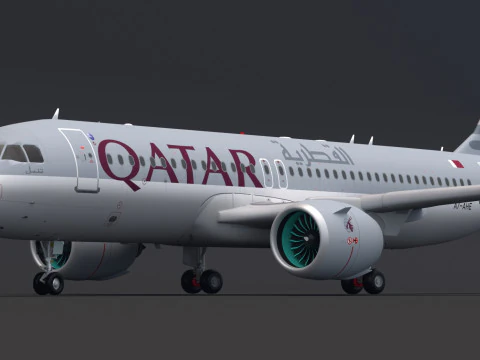 Qatar Airways A320 Airbus NEO 3D Model