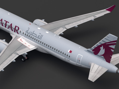 Qatar Airways A320 Airbus NEO 3D Модель