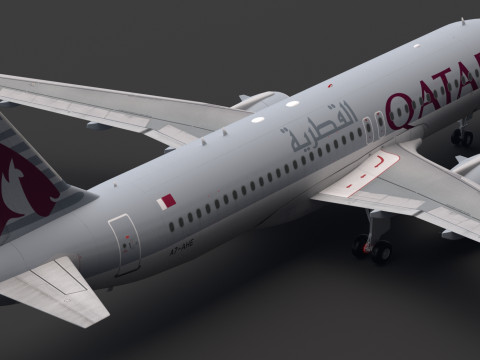 Qatar Airways A320 Airbus NEO 3D Модель
