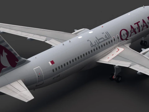 Qatar Airways A320 Airbus NEO 3D Model