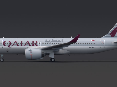 Qatar Airways A320 Airbus NEO 3D Модель