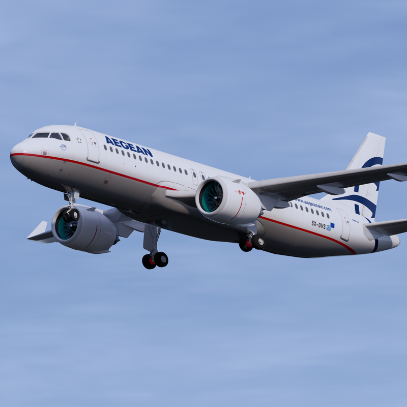 Aegean Airlines A320 Airbus 3D Model .c4d .max .obj .3ds .fbx .stl .blend