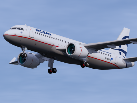 Aegean Airlines A320 Airbus 3D Model
