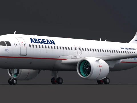 Aegean Airlines A320 Airbus 3D Model