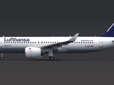 Lufthansa A320 3D Model
