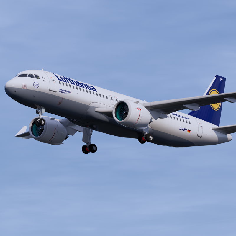 Lufthansa A320 3D Model .c4d .max .obj .3ds .fbx .stl .blend