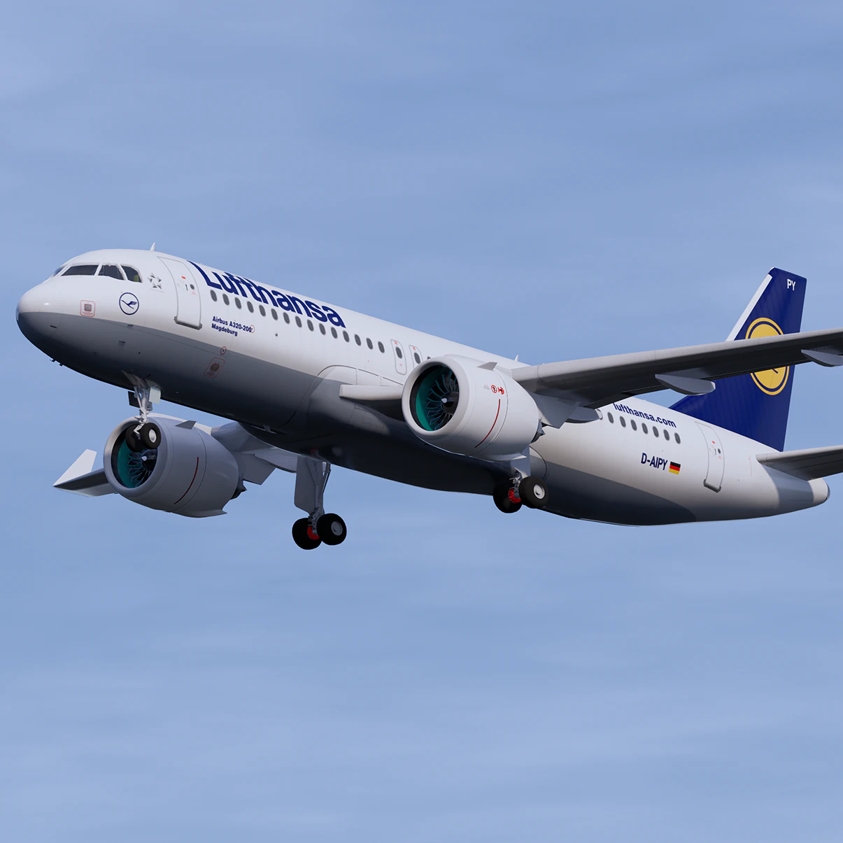 Lufthansa A320 3D Model .c4d .max .obj .3ds .fbx .stl .blend 