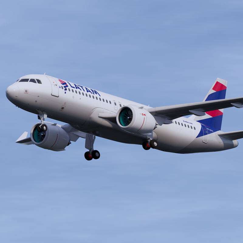 Latam Airlines A320 3D Model .c4d .max .obj .3ds .fbx .stl .blend