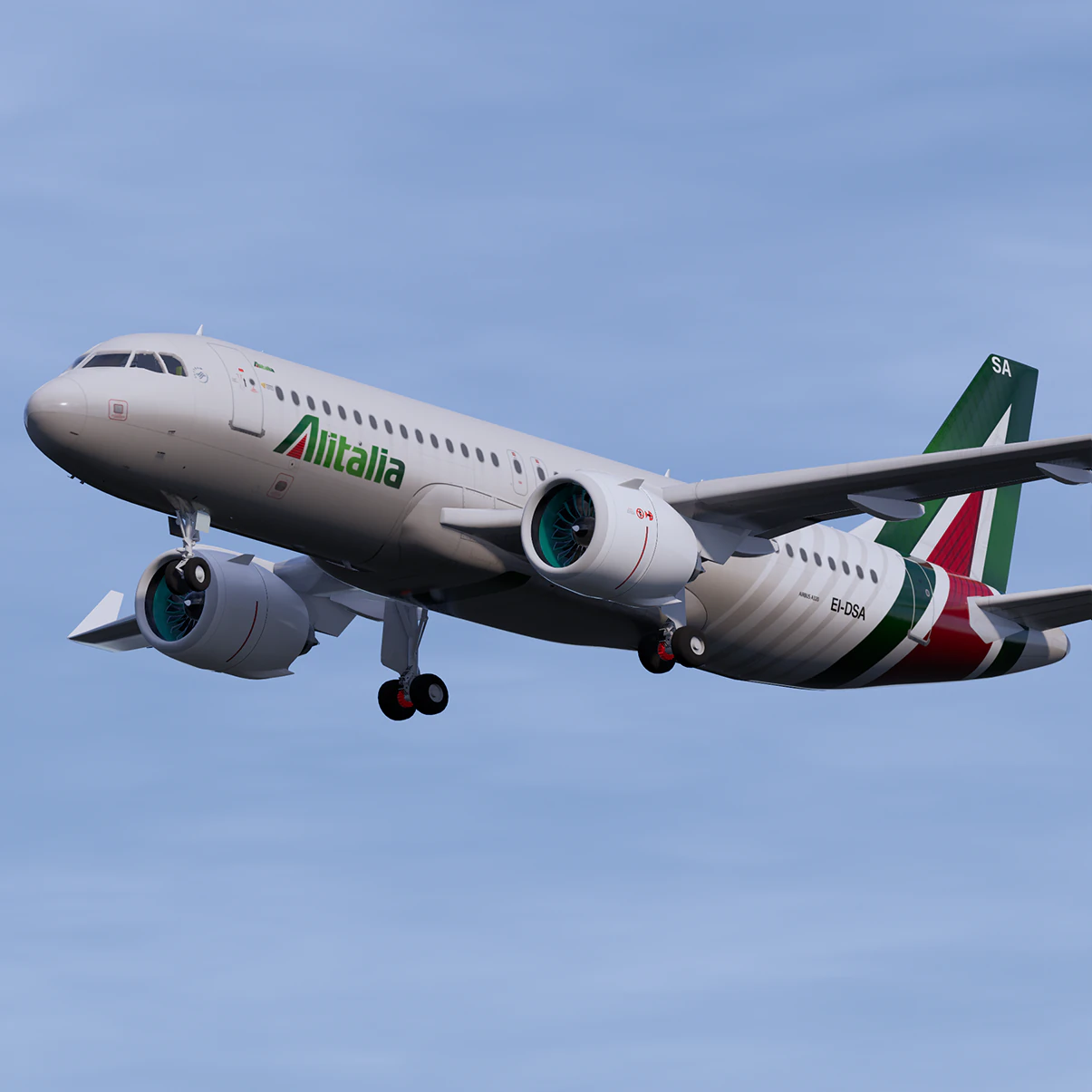 Alitalia A320 NEO 3D Model .c4d .max .obj .3ds .fbx .stl .blend 