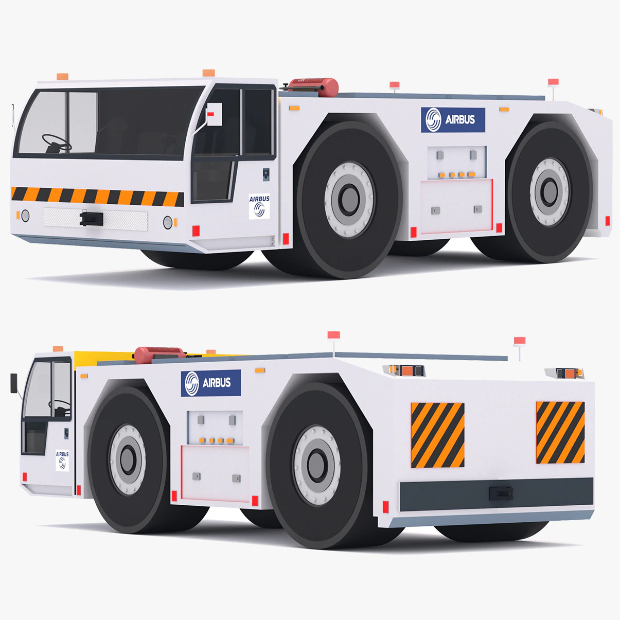 Airbus Towing Tractor 3D Model .c4d .max .obj .3ds .fbx .stl .blend 