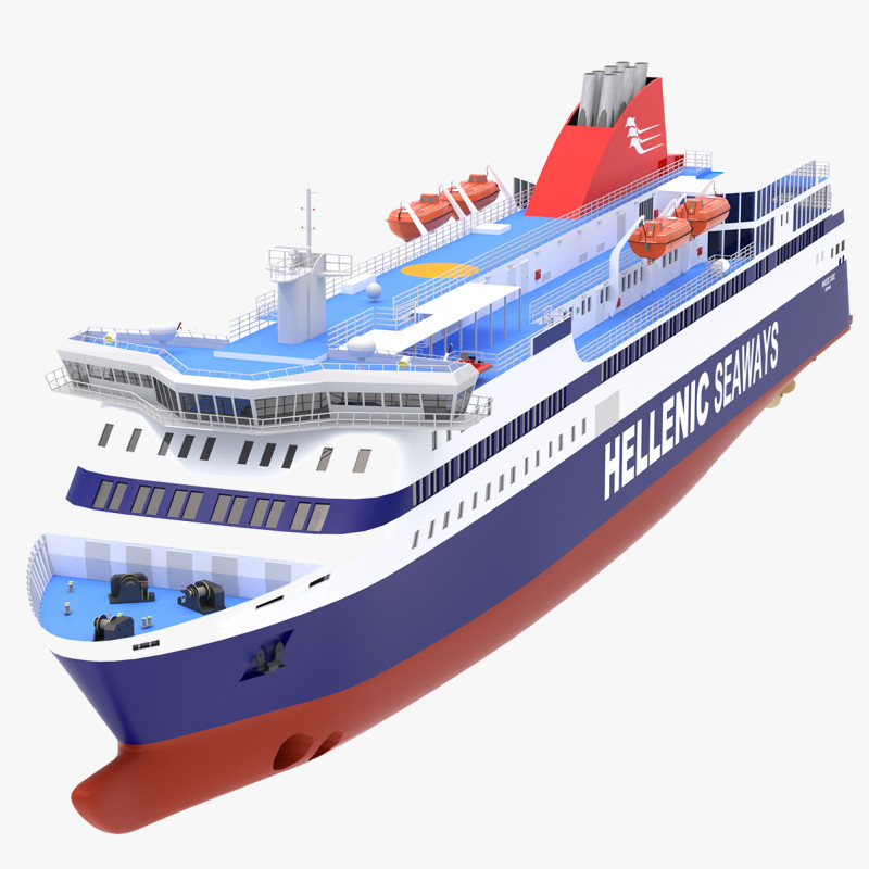 Hellenic Seaways Ніссос Хіос 3D Модель .c4d .max .obj .3ds .fbx .stl .blend