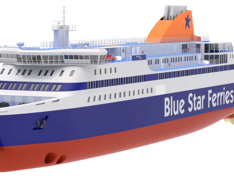 Ship Blue Star Myconos 3D Model