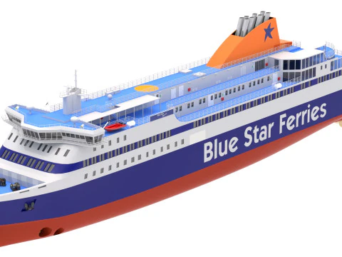 Ship Blue Star Myconos 3D Model
