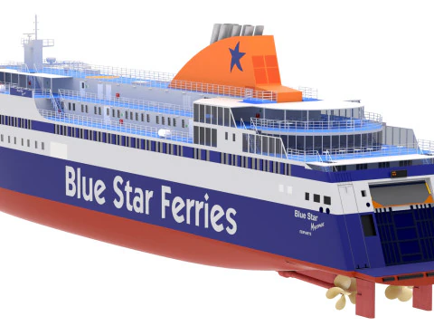 Ship Blue Star Myconos 3D Model