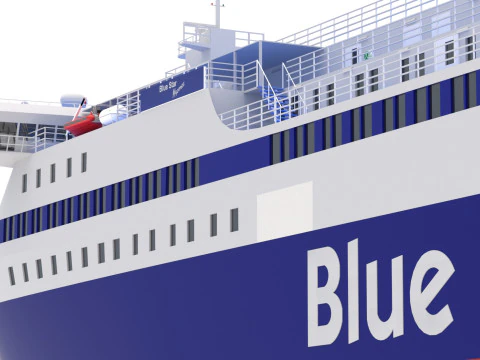 Ship Blue Star Myconos 3D Model