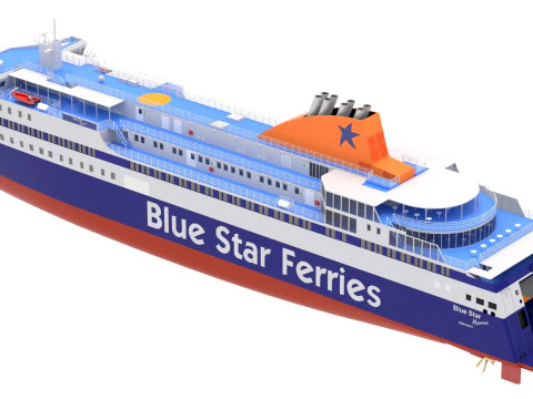 Ship Blue Star Myconos 3D Model