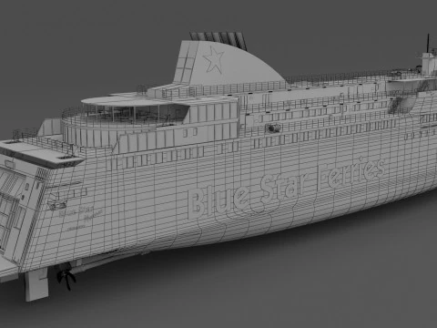 Ship Blue Star Myconos 3D Model