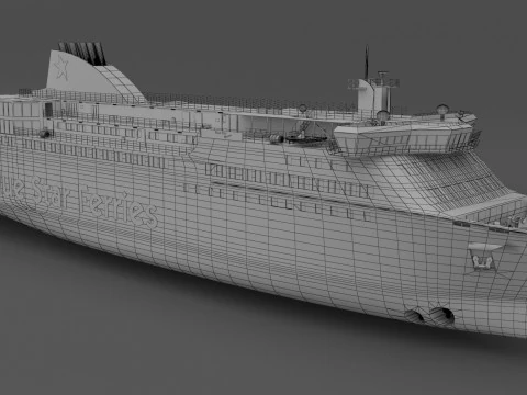 Ship Blue Star Myconos 3D Model