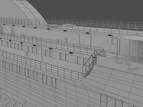Ship Blue Star Myconos 3D Model