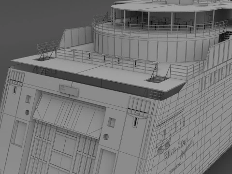 Ship Blue Star Myconos 3D Model