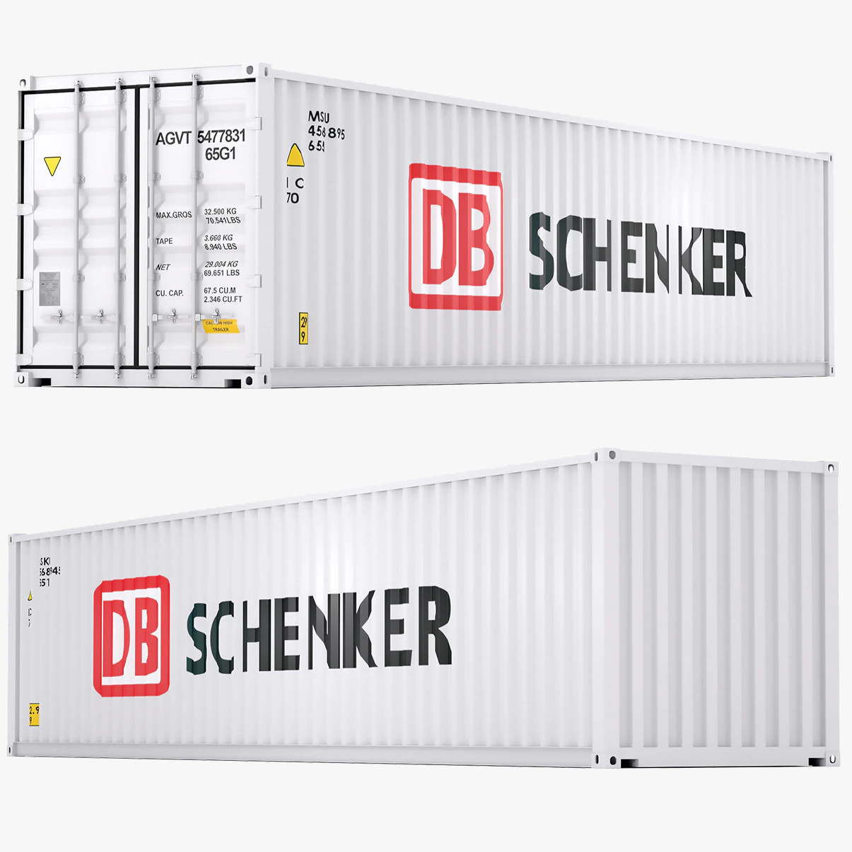 DB Schenker Shipping Container 3D Model .c4d .max .obj .3ds .fbx .stl .blend 