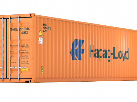 Hapag-Lloyd-Versandcontainer 3D Modell