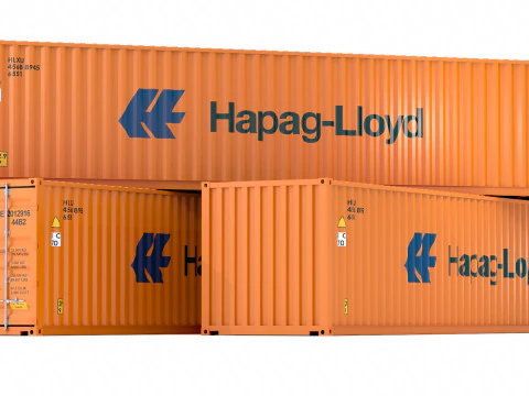 Hapag lloyd Shipping Container 3D Model