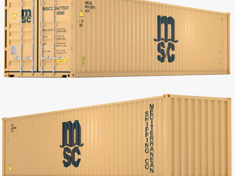 地中海海運会社MSCコンテナ 3Dモデル
