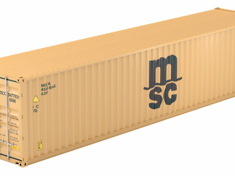지중해 해운 회사 MSC 컨테이너 3D 모델