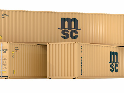 지중해 해운 회사 MSC 컨테이너 3D 모델