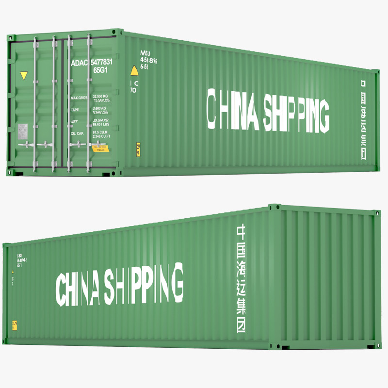 Contêiner de transporte chinês Modelo 3D .c4d .max .obj .3ds .fbx .stl .blend