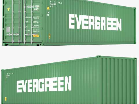 Kontainer Pengiriman Evergreen Model 3D