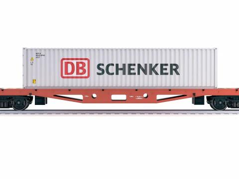 Container per vagoni ferroviari piatti DB Schenker Modello 3D