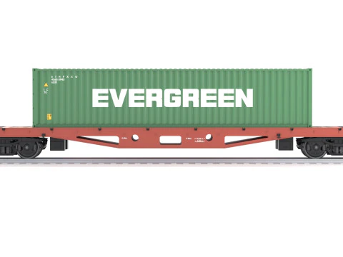 Container sempreverde per vagoni ferroviari piatti Modello 3D