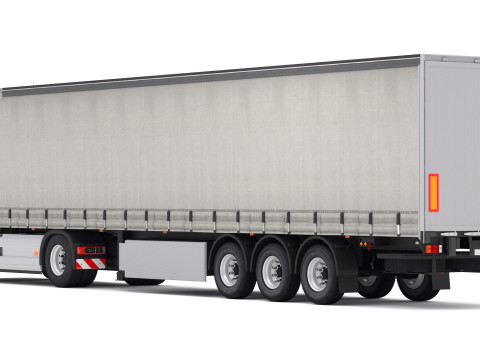 沃尔沃 fh16 带工业拖车 3D 模型